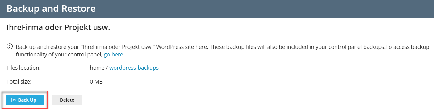 Wordpress Backups
